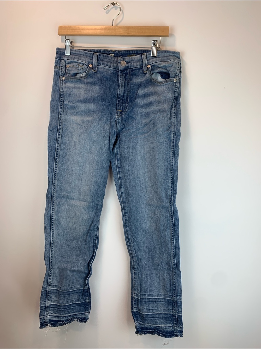 7 For All Man Kind Ankle Straight Jean Sz 31 high rise casual y2k medium wash